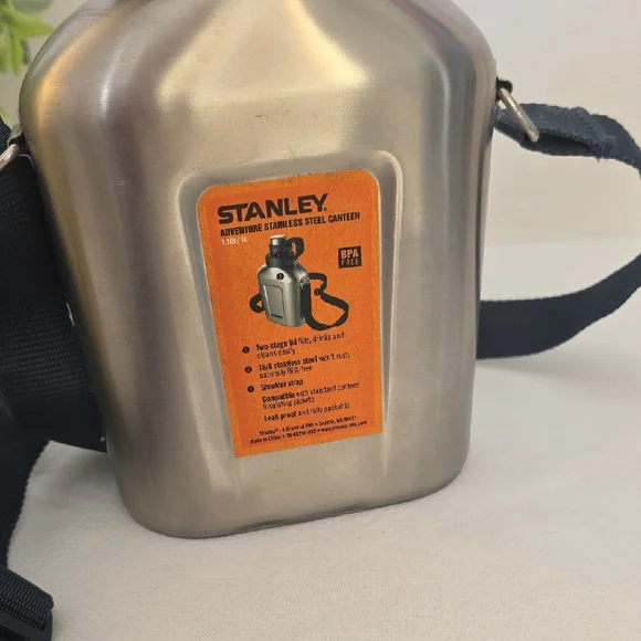 Stanley Silver Canteen with Black Strap - Picture 3 of 6